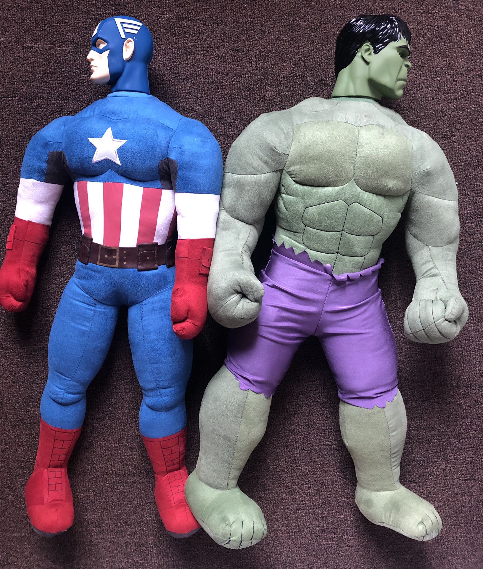 Captain America and Hulk 2.5 Ft Stuffed Plush