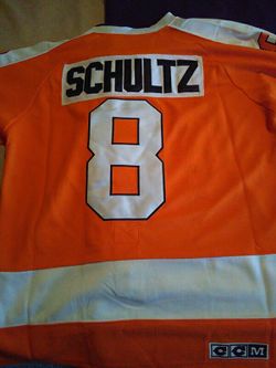 New dave schultz hockey jersey all numbers and letters are sewn on excellent condition