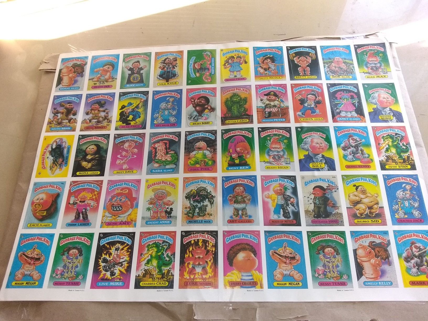 1985 Garbage Pail kids uncut series 2 sticker sheet in great shape, rare find