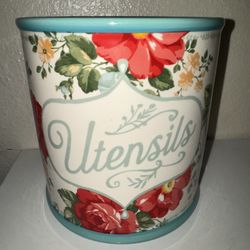 The Pioneer Woman Vintage Floral Stoneware Utensil Crock