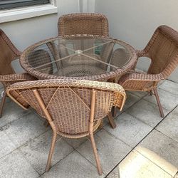 Outdoor Wicker Dining Table by Hampton Bay