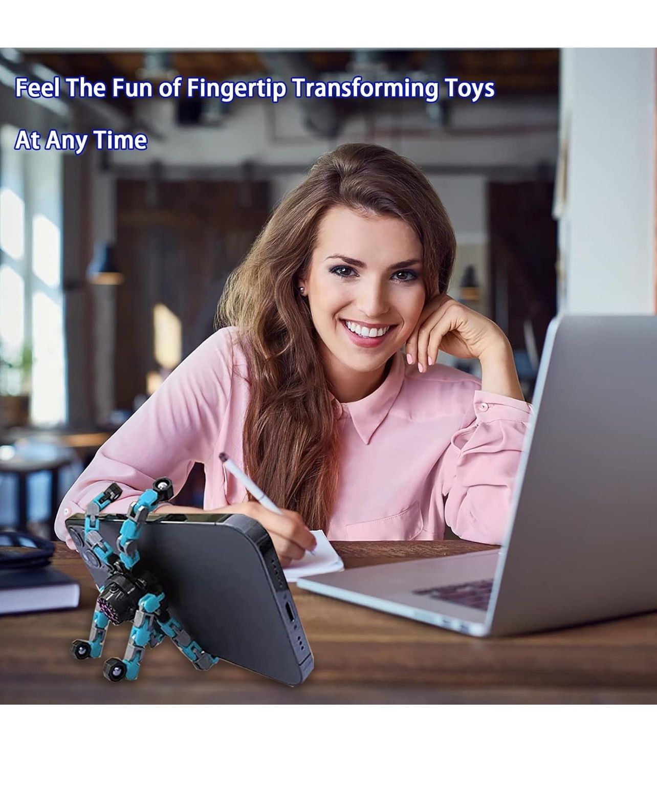 Brandnew Transformable Chain Finger Toys, Funy Decompression Fingertip Toy, Spinner Fidget Toy for Children and Adults (Blue)
