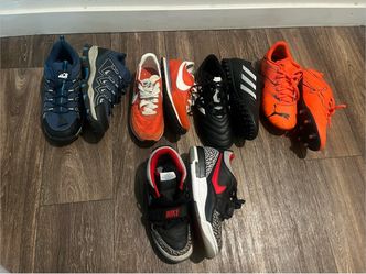 Mixed Lot of 5 Used Kids Sneakers and Cleats