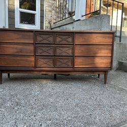 Mid Century Walnut Basset Lowboy Dresser