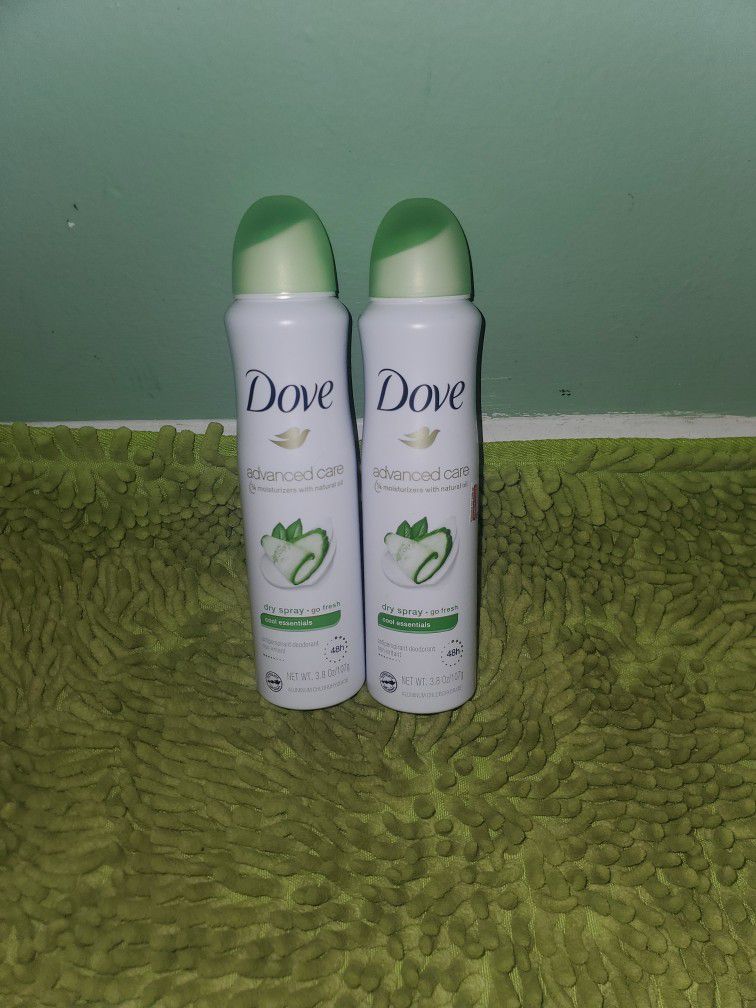 2 Dove Deodorants Spray 3.8oz Cool Essentials
