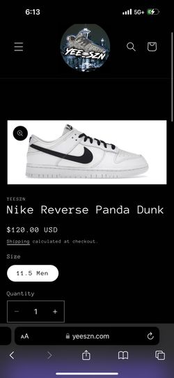 Nike Dunk Low Reverse Panda Size 11.5 Men’s New