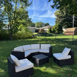 6-Piece Outdoor Wicker Sectional Set