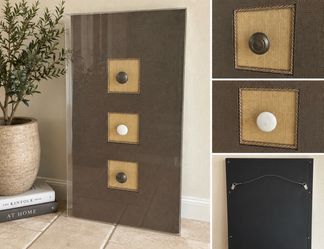 Large Contemporary Framed Wall Art – 3D Decorative Knob Accent Panel