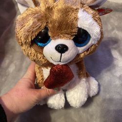 Ty Beanie Boos Smootches the Valentine Dog Plush Toy 9”