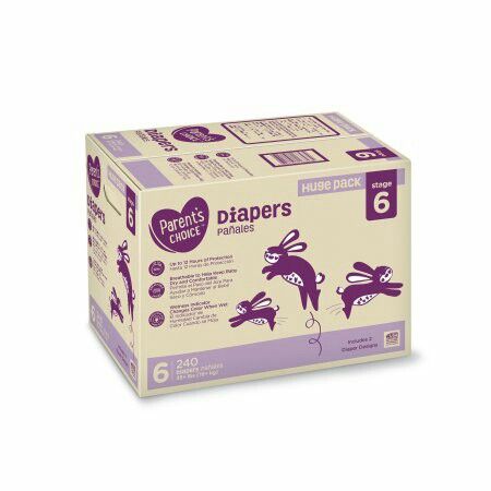 326 size 6 Parents Choice diapers NEW in plastic Bunny Design for
