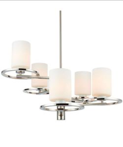 Modern 5-Light Chandelier Polished Nickel