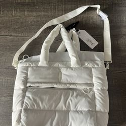 Thacker White Puffer Tote Bag