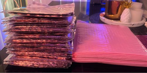 45 Metallic Bubble Mailers – Pink & Rose Gold – New
