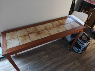 Long end table tile inlaid