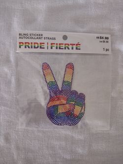 Bling Sticker PRIDE hand peace sign ✌🏼