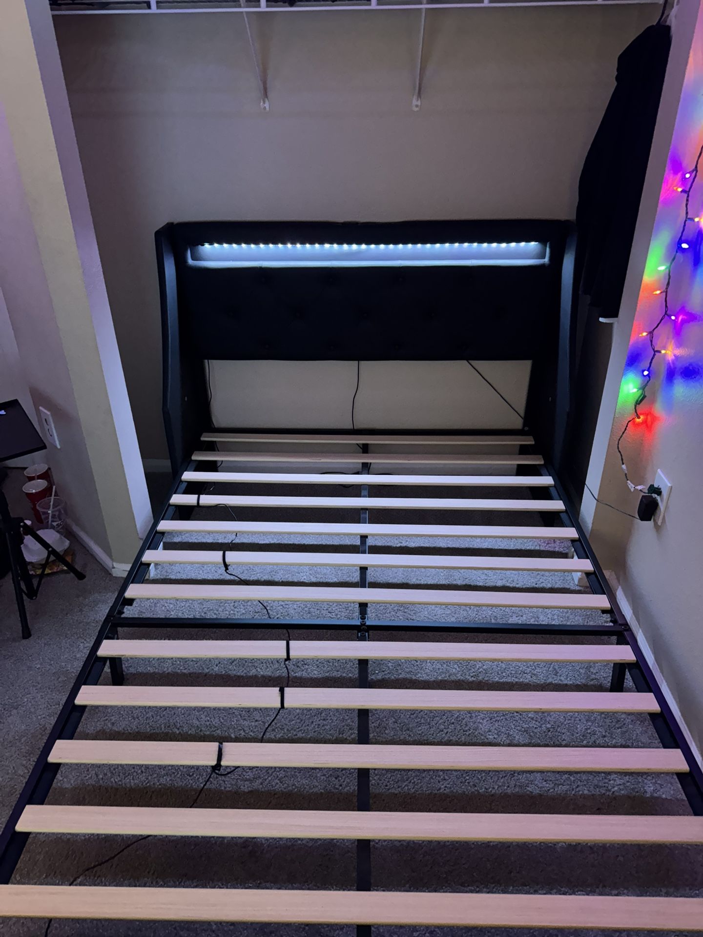 Bed Frame For Full Bed LED Lights