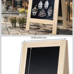 20 x 40 Inch Wooden  Signs Outdoor, Chalk Board  Easel Sign