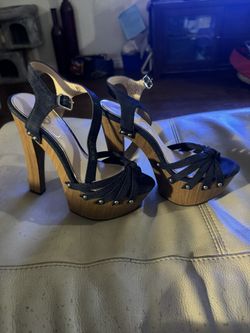 Jessica Simpson Drk Blue Denim Platform, Size 6, 5.5 Inch Heel
