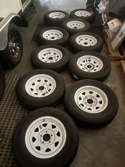 15” x 5 Lug Trailer Wheels with tires