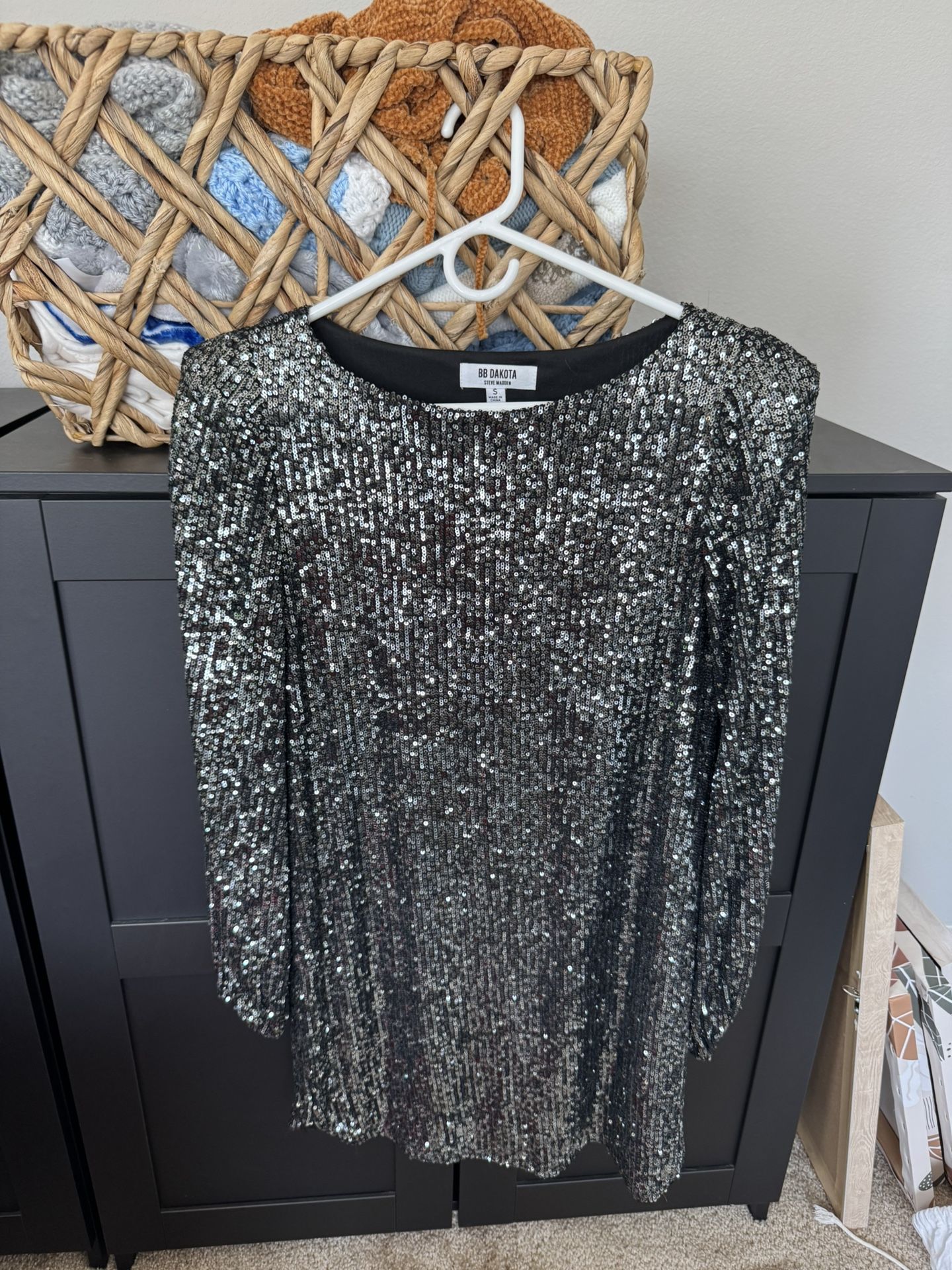 Sequin Long Sleeve Dress