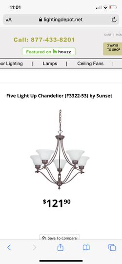 Brand new five light chandelier in brush nickel $60