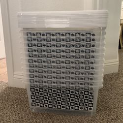 New Storage Containers W/ Lids Organizing Closet Shelves 