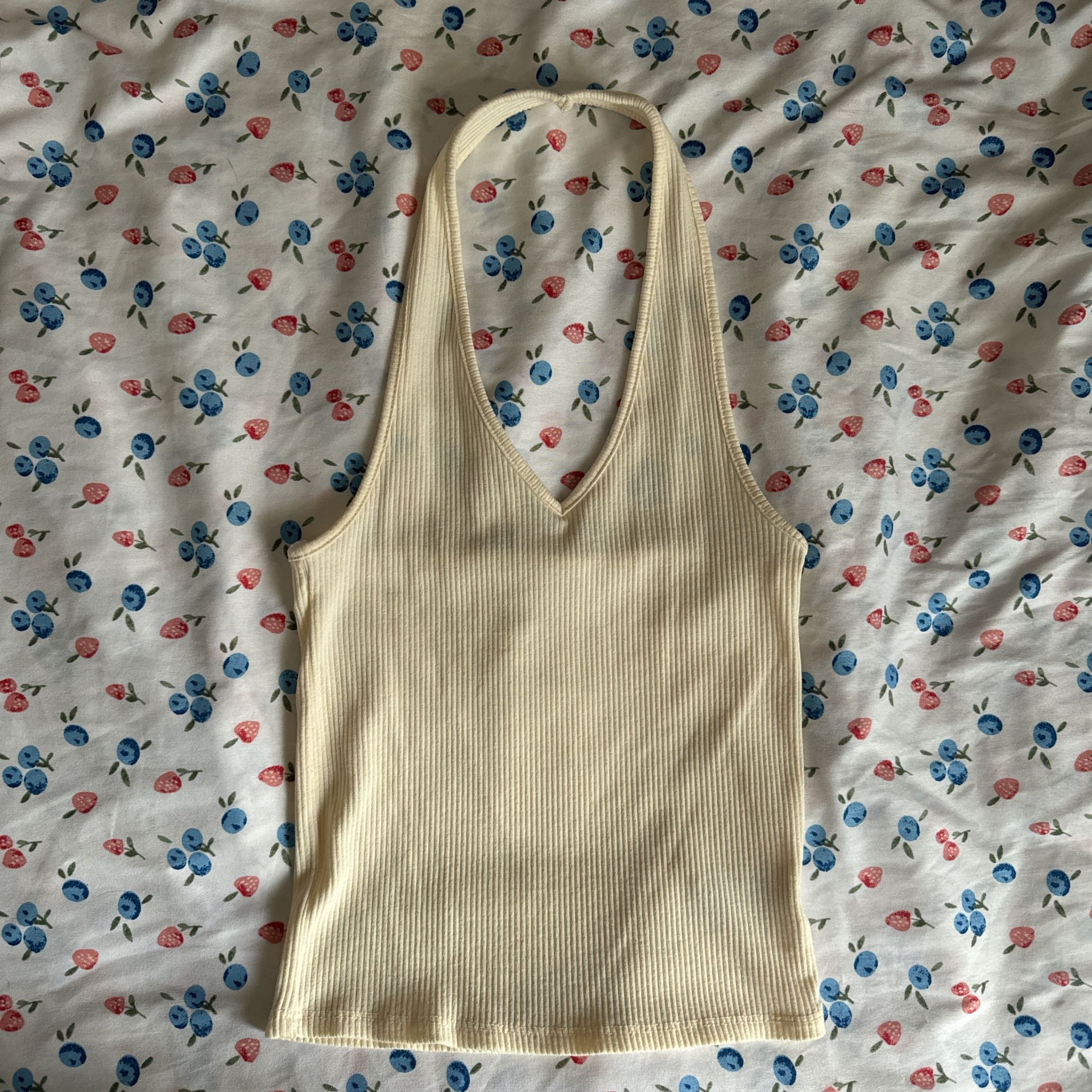 cream halter top