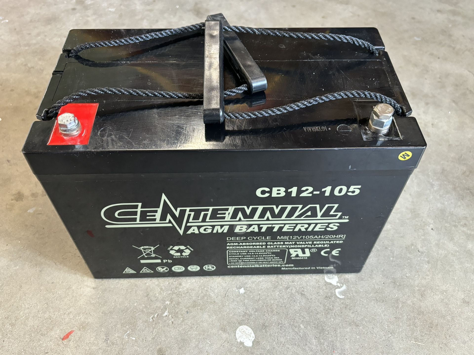 Centennial Group 27 CB12-105 12v Deep Cycle AGM Battery 