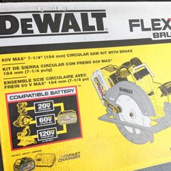 60V Max DeWalt 7 1/4" FLEXVOLT Circular Saw PRO- Combo Kit 