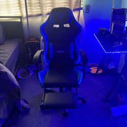Light Up Gaming Chair With Massaging Pillow Usb Plugged