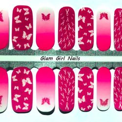 Butterfly Breast Cancer Awareness!FFBoutique Nail Polish Strip!Free Sample/Entries!