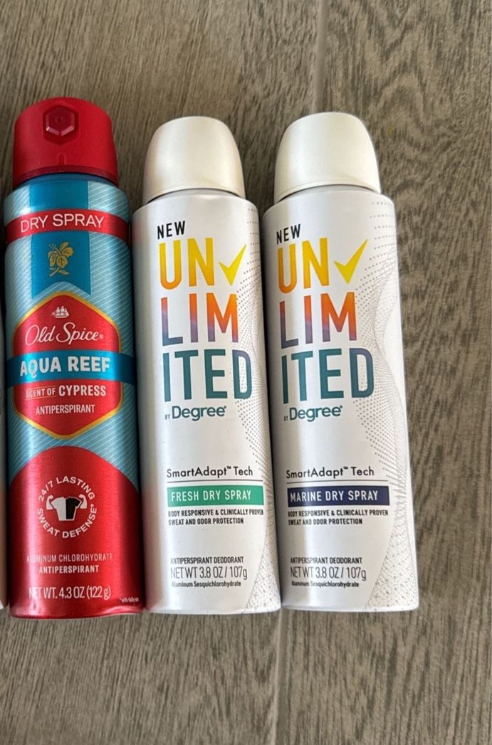 Degree And Old Spice Unlimited Men Spray Deodorant