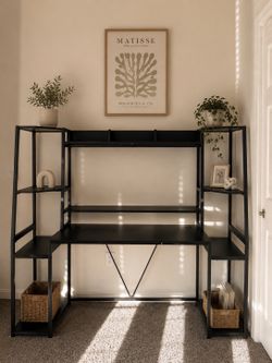 Modern Gaming Desk with Storage Shelving