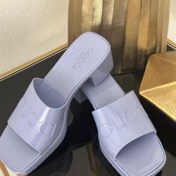 New Women’s Designer Shoes Block Heels Mules 