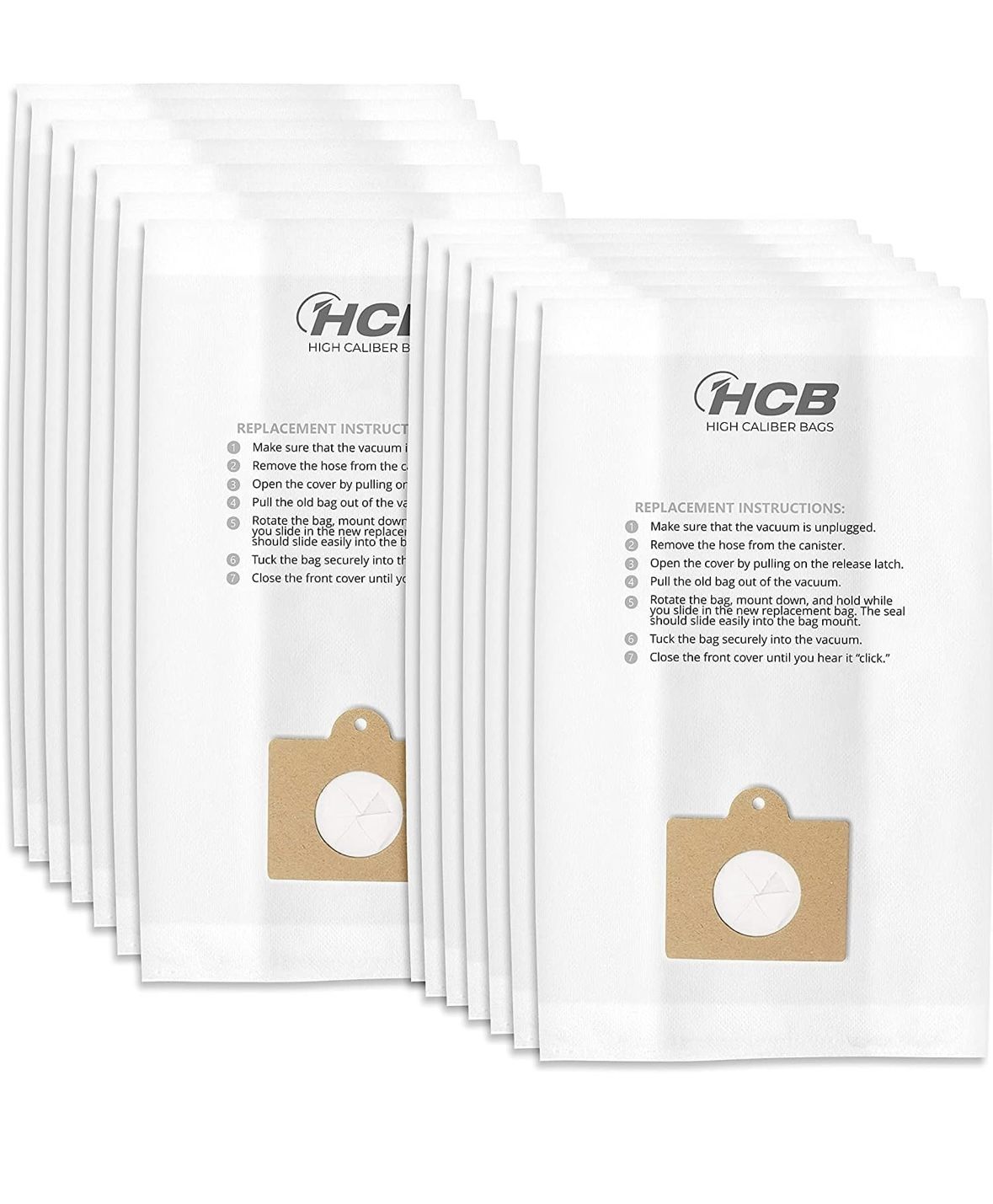 12 Premium Replacement Canister Vacuum Bags Fits Canister C/Q 50555, 50557, 50558 & Type C-5 nano