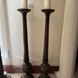 Wood Floor (tall) candle Holder Set 