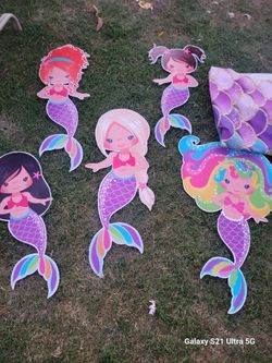 Large Mermaid Cutouts Decor