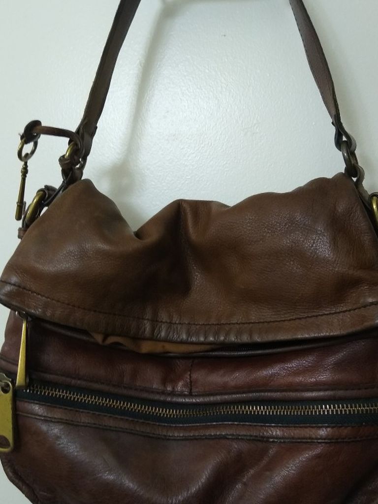 Large Fossil Leather Purse
