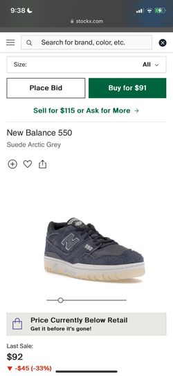 New Balance 550 Suede Arctic Grey