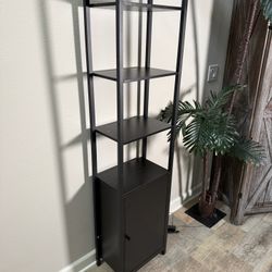 New VASAGLE 6-Tier Bookshelf, Tall Bookcase with Cabinet, Steel Frame Adjustable Shelves, 9.4 x 15.7 x 62.8 Inches Living Room Bedroom Black