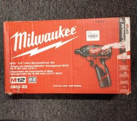 MILWAUKEE M12 1/4" HEX SCREWDRIVER KIT
