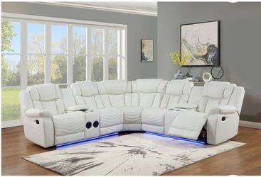 Sectional Reclinable con Luz y Bluetooth hermoso 😘💋😘💋😘💋👩🏼‍🍼🎁🚛📦