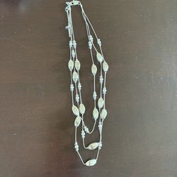 kenneth cole silver multi strand necklace 