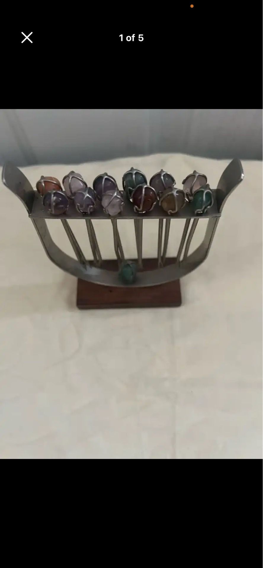 MCM vintage gemstone appetizer picks
