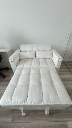 Love sofa with table and pull out leg extension