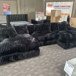Big Black Sectional Couch 