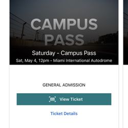 Campus pass F1 Miami Saturday Only General Admission
