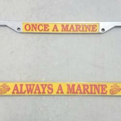 Vintage "Once A Marine Always A Marine" License Plate Frame