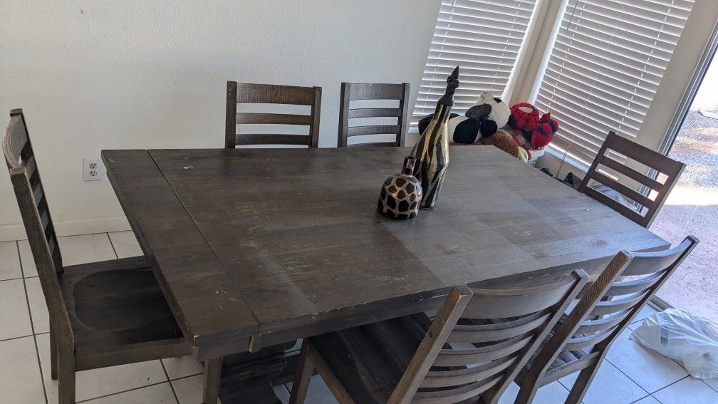 Dining Table Set with 6 Wooden Chairs $150