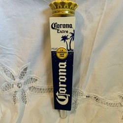 Corona Extra La Cerveza Mas Fina Crown Topper Beer Tap Handle 11.5" Three Sided